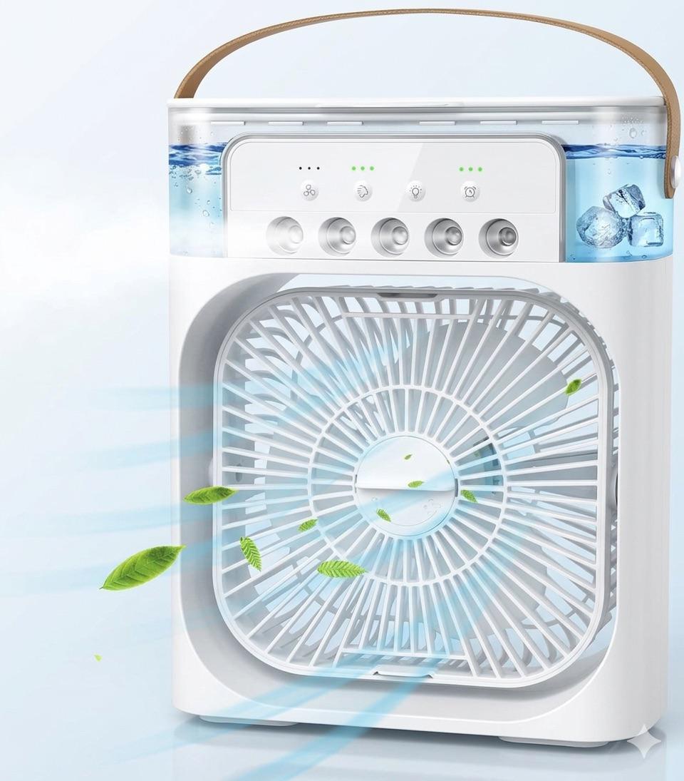 Portable Cooling Fan with Mist & Ice Function